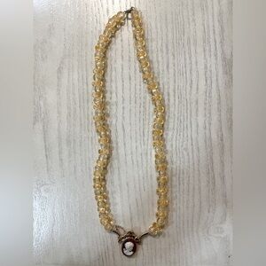 Vintage Beaded Necklace with Cameo Pendant